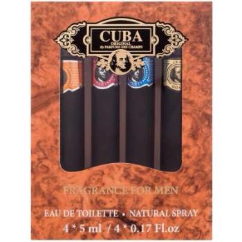 Cuba Set Miniatures подаръчен комплект: EDT Gold 5 ml + EDT Blue 5 ml + EDT Orange 5 ml + EDT Red 5 ml за мъже