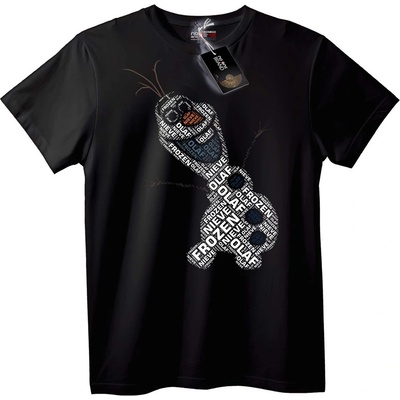 NOONEBRAND Тениска с Word Art на Olaf от Frozen - XS, Black