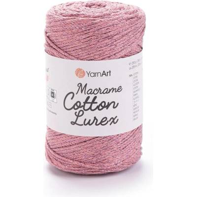 Yarn Art Macrame Cotton Lurex 743 starorůžová s růžovou nitkou