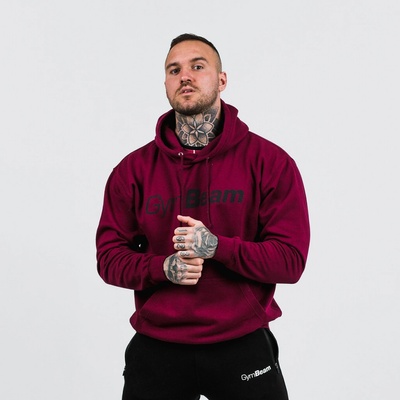 GymBeam Mikina PRO Hoodie Burgundy