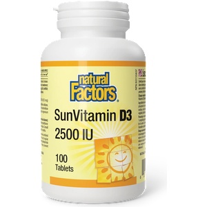 Natural Factors Витамин d3 - Кости, имунитет и калциев баланс, 2500 iu, 100 таблетки (1075 nf)