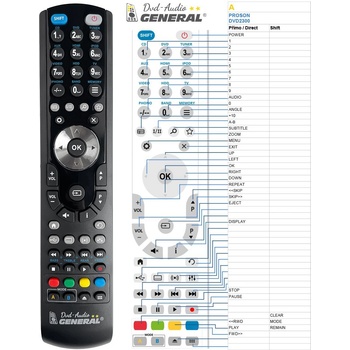 GENERAL PROSON DVD2300 - съвместимо дистанционно управление на марката General (DVD2300)