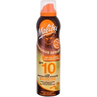 Malibu Continuous Spray Dry Oil SPF10 водоустойчив слъцезащитен спрей 175 ml