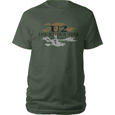 U2 Joshua Tree Logo 2017 (Back Print & Ex-Tour) Green L Риза (U2TOURTS09MGR03)