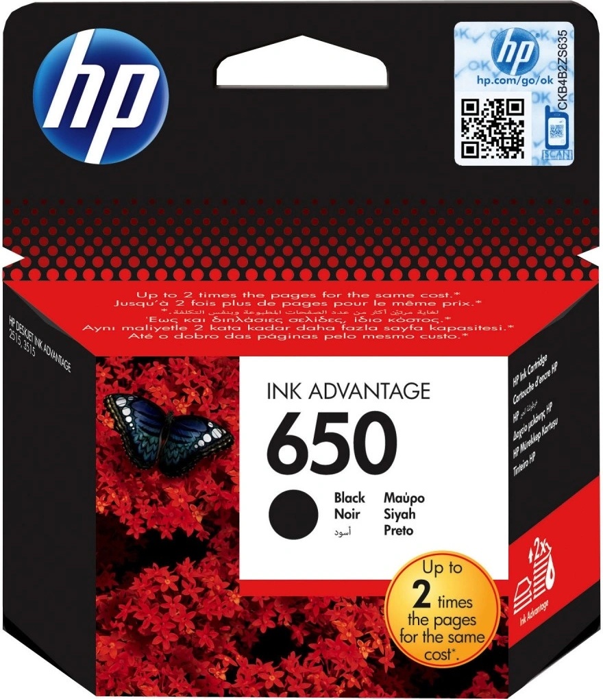 Tohle je absolutní vítěz srovnávacího testu - produkt HP 650 originální inkoustová kazeta černá CZ101AE