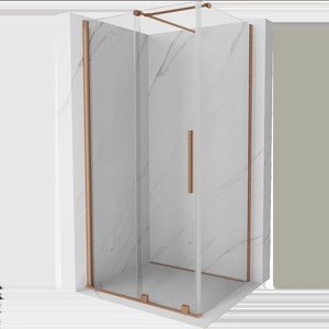Mexen Velar плъзгаща се душ кабина 120 x 100 см, прозрачна, четкана мед (871-120-100-01-65)