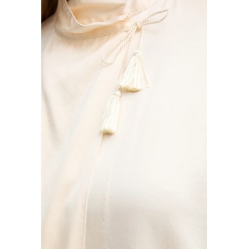 Forte Forte Копринена риза Forte Forte дамска в бежово със свободна кройка с връзка на деколтето 14076. my. shirt (14076.my.shirt)