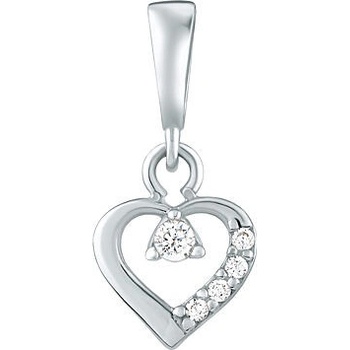 SILVEGO Prívesok srdce Adalie z bieleho zlata s Brilliance Zirconia PRGPNP0008PGW