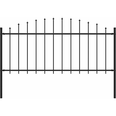 vidaXL Zahradní plot s hroty ocel (0,5–0,75) x 1,7 m černý