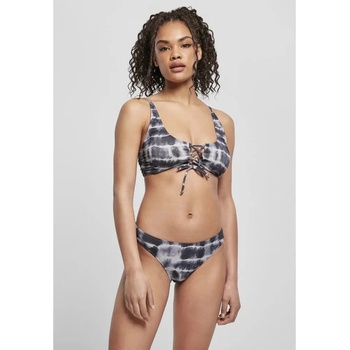 Urban Classics Lace Up Tie Dye bikini - Black (Black / White)
