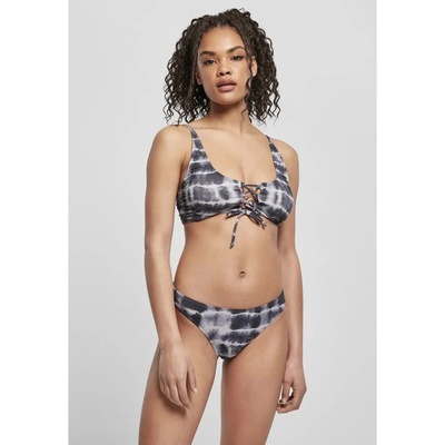 Urban Classics Lace Up Tie Dye bikini - Black (Black / White)