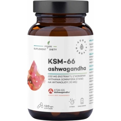 Aura Herbals Ashwagandha KSM-66 Kořen 200 mg 120 kapslí