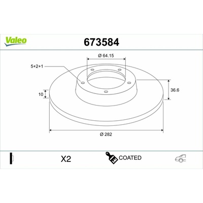 Brzdový kotúč VALEO 673584
