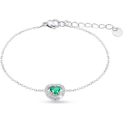 Ellami Ellami Verona 2392-1 Náramek se srdcem a zeleným zirkonem 2002392-1