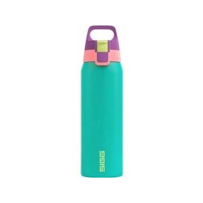 SIGG - Insulated drinking bottle - Thermos bottle Shield Therm One Multicolor Reef - carbonated drinks - leak-proof - dishwasher safe - BPA-free - 90% recycled stainless steel - turquoise - 0.75L - 6228.20