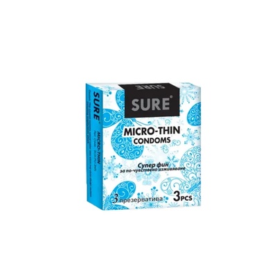 Ултратънки презервативи Sure Micro Thin