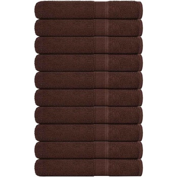 vidaXL Кърпи 10 бр кафяви 100x200 см 360 gsm 100% памук (136772)
