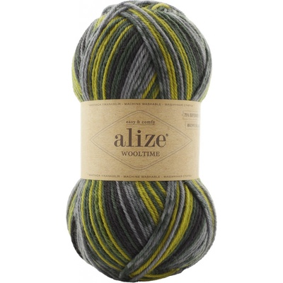 Alize Příze Wooltime 11019 zeleno-černá