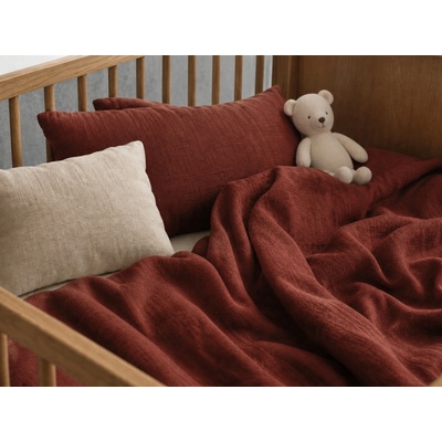 Brotex Mušelínové povlečení do dětské postýlky 90 x 135 cm 45 x 60 cm vínové