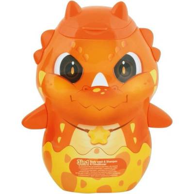 Dino 3v1 sprchový gél, šampón a kondicionér Postavička oranžový 400 ml