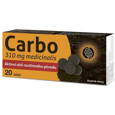 Carbo medicinalis 310 mg aktivní uhlí 20 tablet