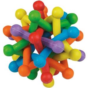 Flamingo dog toy - Играчка за кучета , гумен цветен атом, 10 см