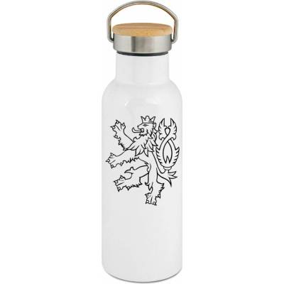 123TRIKO termoska Český LEV, bílý tisk 500 ml