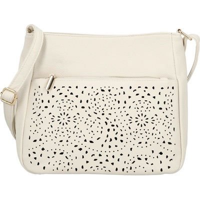 Trendy dámská koženková crossbody kabelka Orma krémová