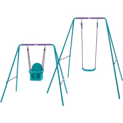 Plum Plum: Метална люлка за деца 2-в-1 - виолетово-синьо с зелени оттенъци (22100AB82)