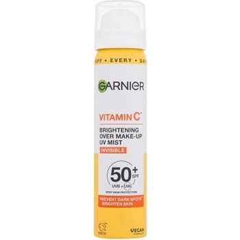 Garnier Vitamin C Brightening Over Make-Up UV Mist SPF50+ dlhotrvajúca rozjasňujúca opaľovacia h ml a na tvár 75 ml