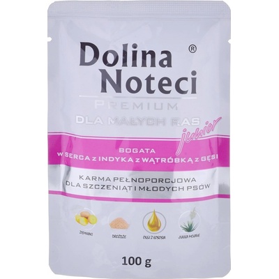 Dolina Noteci Premium Junior Turkey Hearts & Goose Liver 100 g