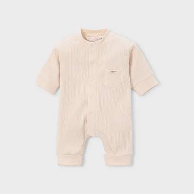 Mayoral Гащеризон дълъг без чорапки за новородено бебе в бежов цвят Mayoral