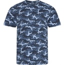 Unisex maskáčové tričko Just Ts modrá kamufláž