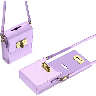 GKK Кожен Калъф за Samsung Z Flip 5, GKK Shoulder Bag Case, Лилав (5906601479344)