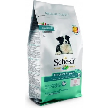 Schesir Medium Puppy - Пълноценна суха храна за подрастващи кучета от средни породи с пилешко, 3 кг