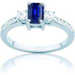 SAVICKI Heart of The Ocean Collection | Пръстен с три камъка: бяло злато. син сапфир - savicki - 3 643,71 лв