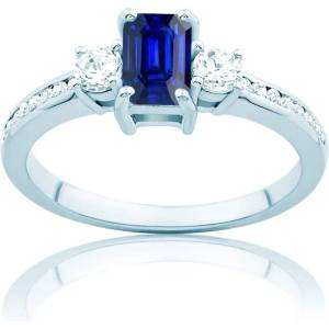 SAVICKI Heart of The Ocean Collection | Пръстен с три камъка: бяло злато. син сапфир - savicki - 3 643,71 лв