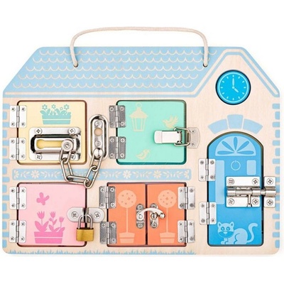 Woodyland Монтесори играчка с ключалки Woodyland - Дървена къщичка (91989)