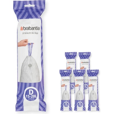 Brabantia Торби за боклук D PERFECTFIT 15-20 л, 120 бр. , Brabantia (BRAB138201)