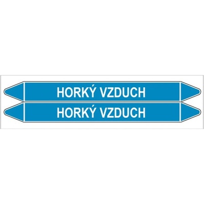 Značení potrubí, horký vzduch,2 ks, 450 × 52 mm PZ 008324