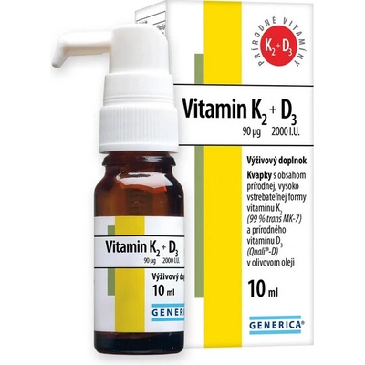 GENERICA Vitamin K2 90 µg a D3 2000 I.U. kapky 10 ml
