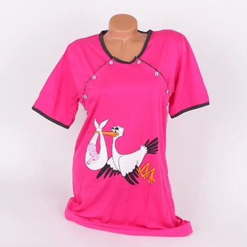 Image 1 of Нощница за бременни и кърмачки в цикламено и щъркел