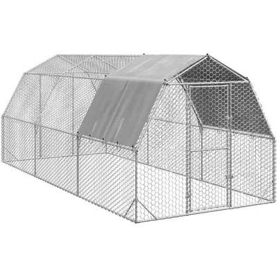 vidaXL Výběh pro slepice se střechou 2,5 × 6 × 2,25 m pozinkovaná ocel 9799.3328527
