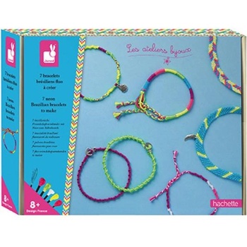 Janod Atelier Комплект за изработка на бижута с кутия за бижута Неонови гривни 8+