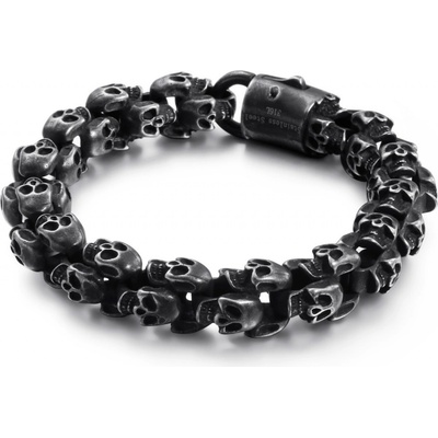 Steel Edge náramek z chirurgické oceli lebky WJHB392