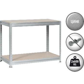 Carmen Метален стелаж MEGA 87x120x60 см, до 600 кг на рафт - цинк (3580524_1)