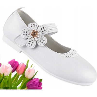 Elegantní baleríny s koženou vložkou bílé – Zboží Dáma