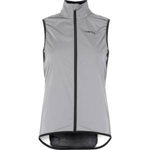 Craft Дамски елек за колоездене Craft Women's Adv Essence Lumen Wind Vest Cycling vest - Silver Reflective / Black - размер XL (154-0174-0115)