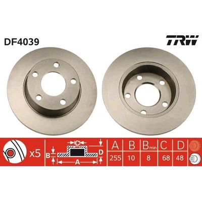 Brzdový kotúč TRW DF4039