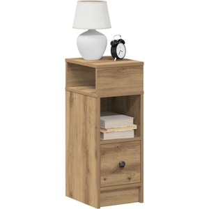 vidaXL Нощно шкафче с чекмедже, дъб, занаятчийски, 25x31x66 см (858630)